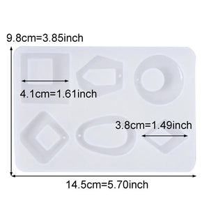Silicone Mold Geometric Heart Drop Leaf Star Shape Epoxy Cabochons Casting Mould
