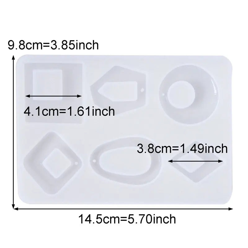 Silicone Mold Geometric Heart Drop Leaf Star Shape Epoxy Cabochons Casting Mould