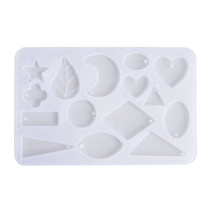 Silicone Mold Geometric Heart Drop Leaf Star Epoxy Cabochons Casting Mould