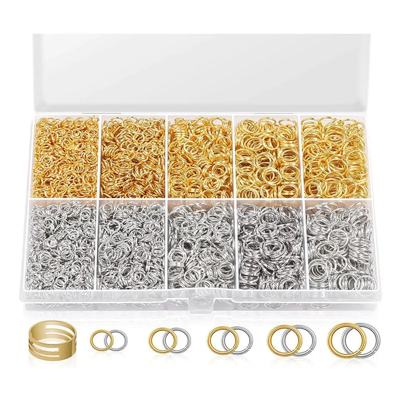 4600Pcs Jewelry Making Jump Rings for DIY Crafts, Gold+Silver