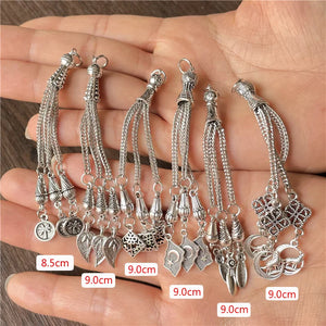 JunKang 18pcs Feather Moon Star Leaf Tassel Pendant for DIY Jewelry