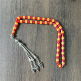 JunKang Amber Tassel Pendant Islamic Muslim Tasbih Allah Rosary 33 Beads