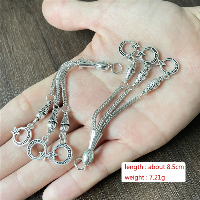JunKang Metal Alloy Moon Star Pendant DIY 33 Prayer Beads Making Accessories