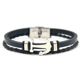 Stainless Steel Anchor Rope Bracelet Magnetic Buckle Men