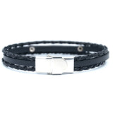 Stainless Steel Anchor Rope Bracelet Magnetic Buckle Men