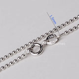 Solid 925 Sterling Silver Ball Chain Necklace