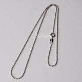 Solid 925 Sterling Silver Ball Chain Necklace