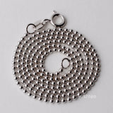 Solid 925 Sterling Silver Ball Chain Necklace