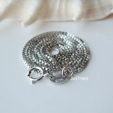 Solid 925 Silver Box Chain Necklace 0.6mm-1.5mm Rhodium Plated