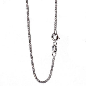 Solid 925 Sterling Silver Popcorn Chain Necklace