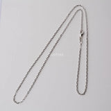 Solid 925 Silver Oval Cable Chain Necklace Rhodium Plate 16-28in
