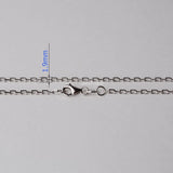 Solid 925 Silver Oval Cable Chain Necklace Rhodium Plate 16-28in