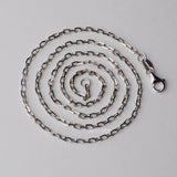 Solid 925 Silver Oval Cable Chain Necklace Rhodium Plate 16-28in