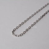 Solid 925 Silver Oval Cable Chain Necklace Rhodium Plate 16-28in