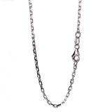 Solid 925 Silver Oval Cable Chain Necklace Rhodium Plate 16-28in