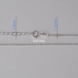925 Silver Oval Cable Chain Necklace Rhodium Plate JN029
