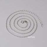 925 Silver Oval Cable Chain Necklace Rhodium Plate JN029