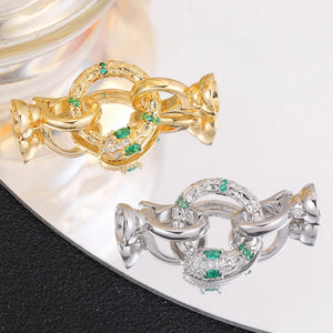 18K Real Silver Plated Snake Pendant Closure Lock Clasps 3Pcs/Lot