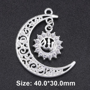 10Pcs DIY Crescent Allah Muslim Charms for Islamic Jewelry Making