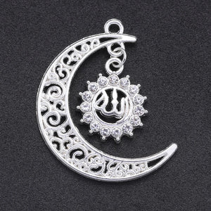 10Pcs DIY Crescent Allah Muslim Charms for Islamic Jewelry Making