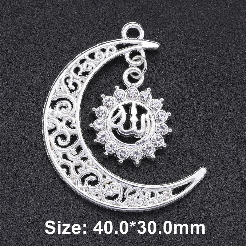 10Pcs DIY Crescent Allah Muslim Charms for Islamic Jewelry Making
