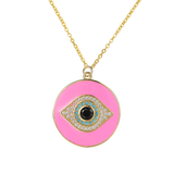 18K Plated Rainbow Zircon Hamsa Hand Necklace