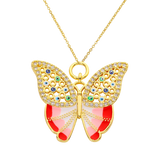 18K Plated Rainbow Zircon Hamsa Hand Necklace