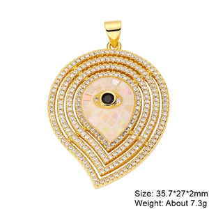 18K Plated Evil Eye Shell Charm for DIY Jewelry Making