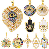 18K Plated Evil Eye Shell Charm for DIY Jewelry Making