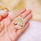 18K Plated Rainbow Zirconia Charm Pendants