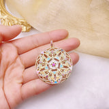 18K Plated Rainbow Zirconia Charm Pendants