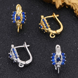 4Pcs 18K Silver Plated CZ Fastener Earwire Fixtures Earring Hooks
