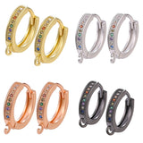 4Pcs 18K Silver Plated Copper Earplug Earring Hooks Clasp DIY Supplies
