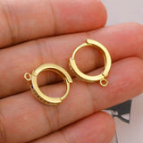 4Pcs 18K Silver Plated Copper Earplug Earring Hooks Clasp DIY Supplies