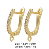 4Pcs 18K Silver Plated Copper Earplug Earring Hooks Clasp DIY Supplies