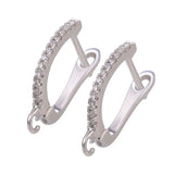 4Pcs 18K Silver Plated Copper Earplug Earring Hooks Clasp DIY Supplies