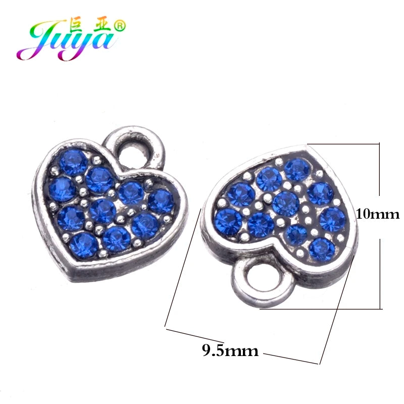20pcs DIY Rhinestones Heart Star Charm Pendants For Jewelry Making