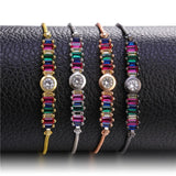 Crystal Claw Chains Bracelets Rainbow CZ Adjustable Charm