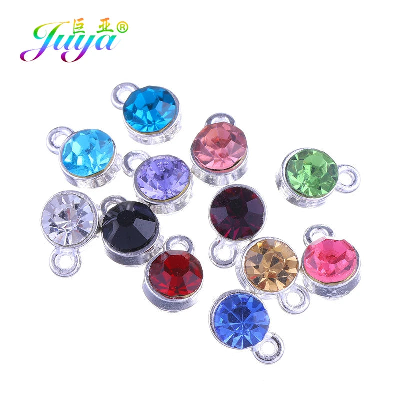 30PCS/Lot Crystal Birthstone Charm Pendant for Jewelry Making