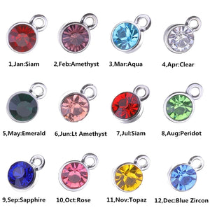 30PCS/Lot Crystal Birthstone Charm Pendant for Jewelry Making
