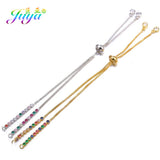 3Pcs 18K Plated Rainbow Crystals Slider Chains DIY Bracelet Making