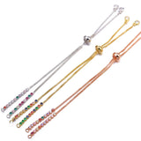 3Pcs 18K Plated Rainbow Crystals Slider Chains DIY Bracelet Making