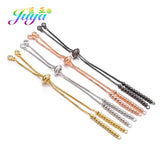 3Pcs 18K Plated Rainbow Crystals Slider Chains DIY Bracelet Making