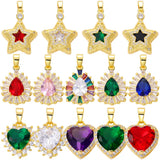 3Pcs CZ Heart Drop Star Charms for DIY Jewelry Making