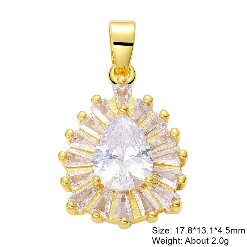 3Pcs CZ Heart Drop Star Charms for DIY Jewelry Making