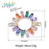 DIY CZ Flower Charm Connectors, 3pcs/Lot, Jewelry Making