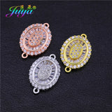 DIY CZ Flower Charm Connectors, 3pcs/Lot, Jewelry Making