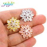 DIY CZ Flower Charm Connectors, 3pcs/Lot, Jewelry Making