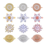 DIY CZ Flower Charm Connectors, 3pcs/Lot, Jewelry Making