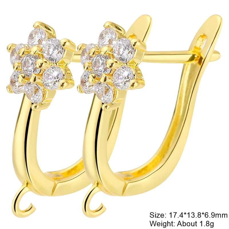 8 Pcs/Lot 18K Plated Ear Wire Hooks for Earrings Making